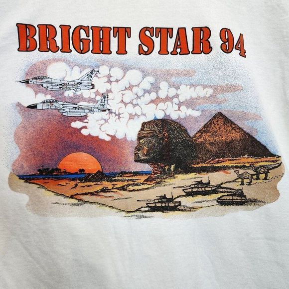 Bright Star 94 Vintage Extremely Rare DS Single‎ Stitch Shirt White USA Size Lg - Picture 4 of 8